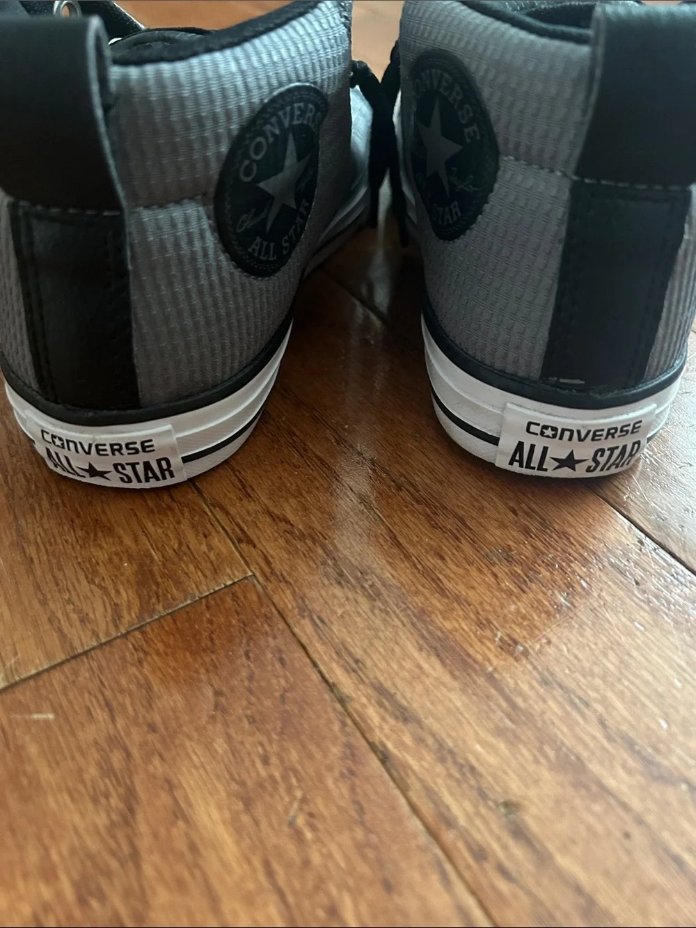 Converse Kids' Gray High-Top Sneakers with Black Accents